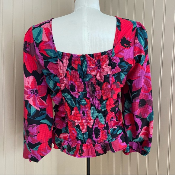 Reitman’s NWT Floral Front Cinched Blouse Women’s Size Large - Picture 5 of 8